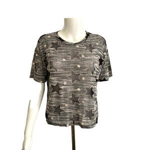 Givenchy Black / White Stars Short Sleeve T-Shirt M Semi See Through